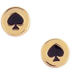 kate spade spot the spade logo earrings - black